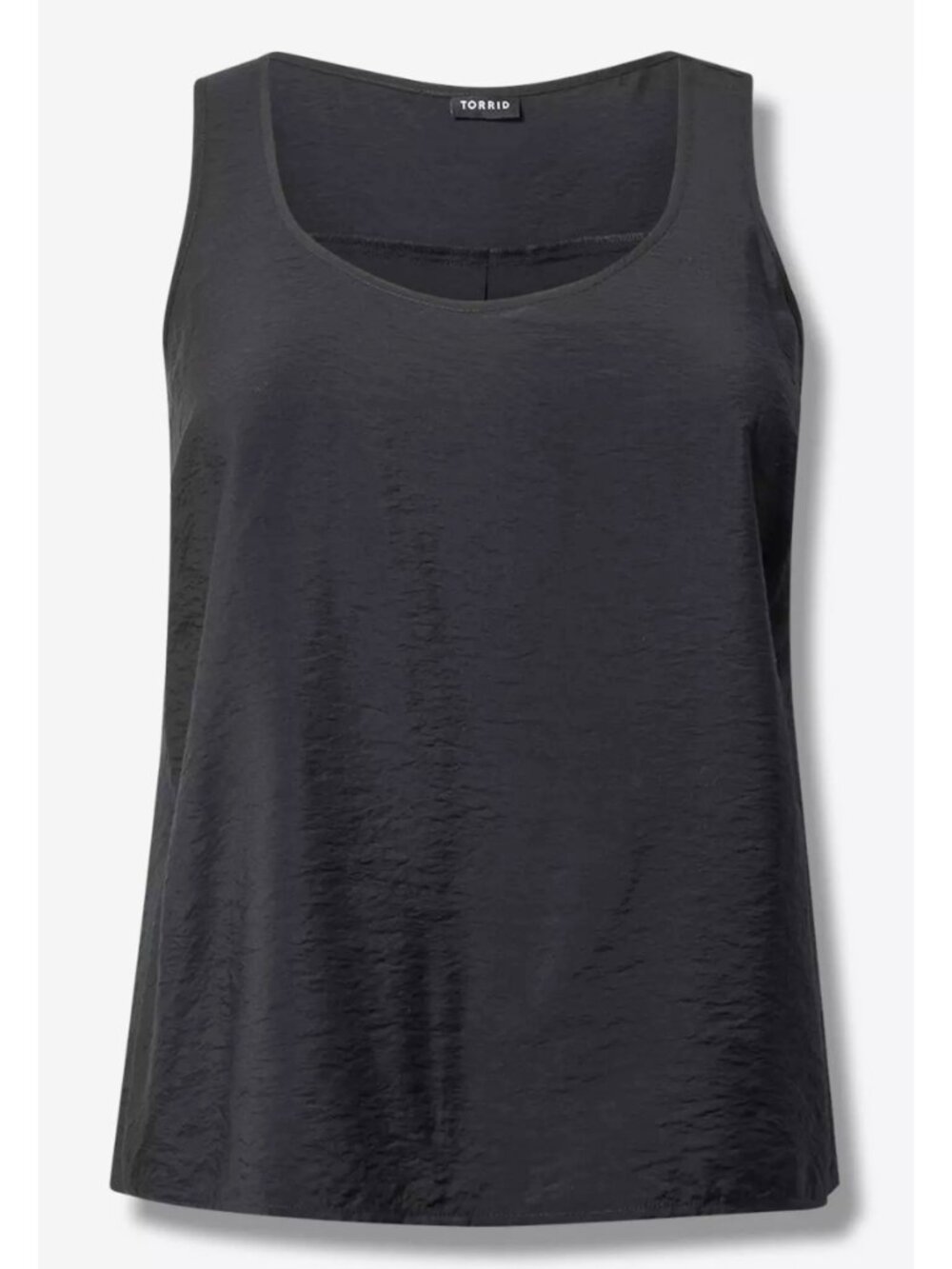 NWT Torrid 1 Black Rayon Nylon Woven Scoop Neck Tank 1X 14 16